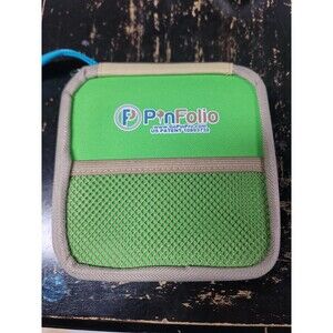 PinFolio Mini show – Portable Pin Organizer & Display for pins.  Tan and Green